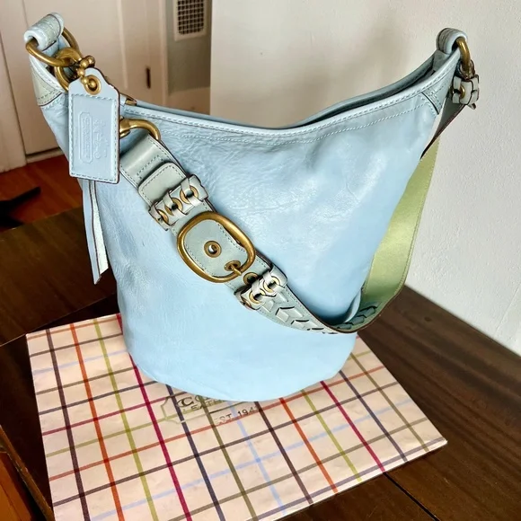 Coach 2007 Bleecker Set XL Duffle 11423 Tattersall Lining Brass Detail & Wallet - Picture 4 of 16